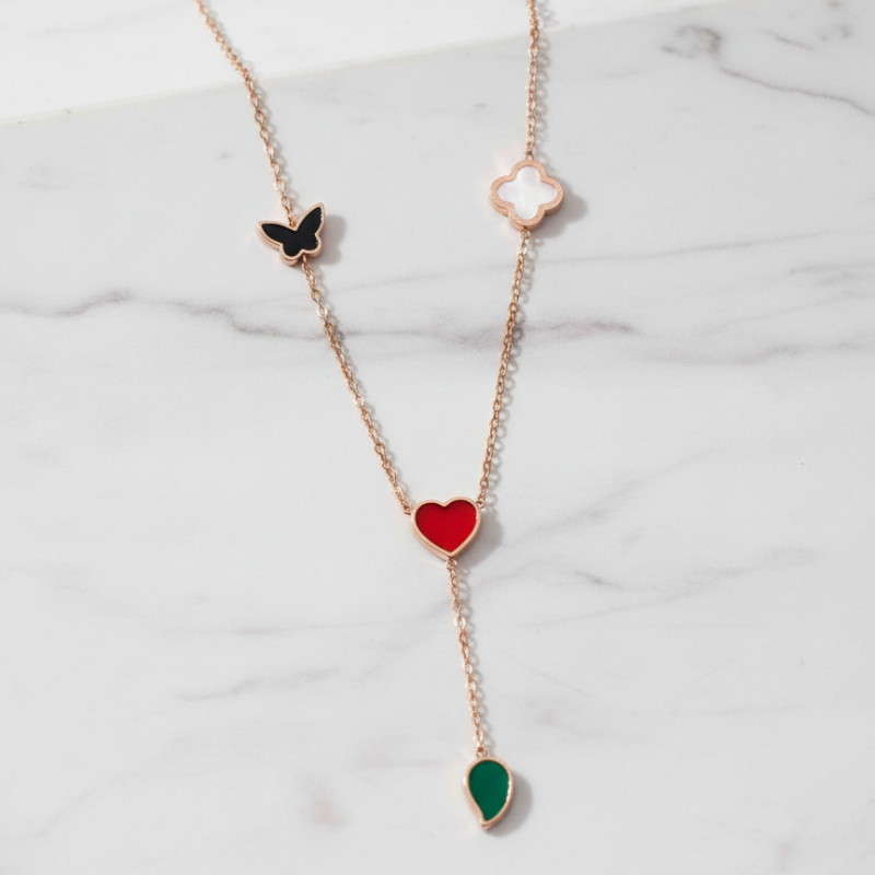 Heart Leaf & Butterfly Chain Anti Tarnish