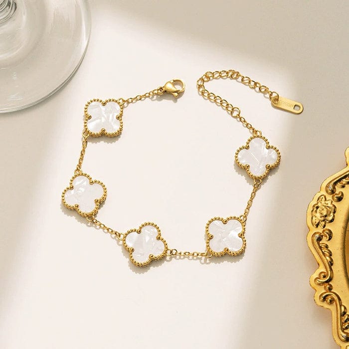 White Lucky Clover Bracelet