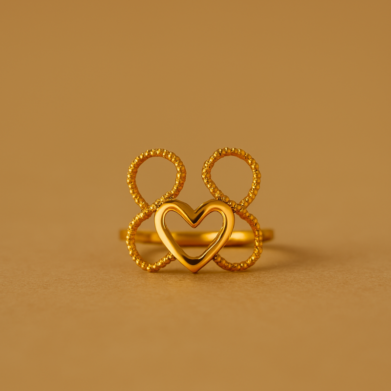 Gold Plated Heart Shaped Ring