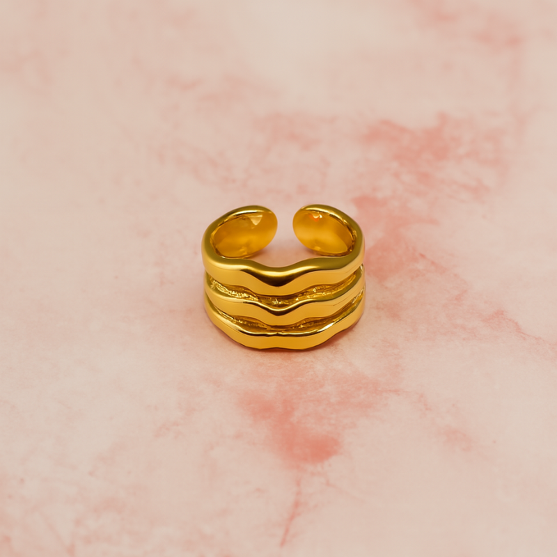 Premium 18k Heavy Fold Plated Adjustable Ring