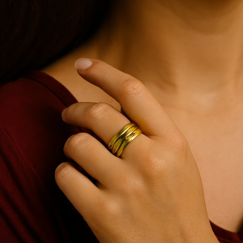 Premium 18k Heavy Fold Plated Adjustable Ring