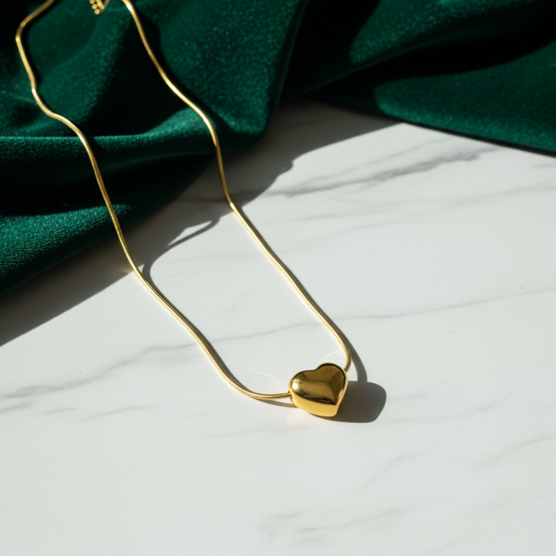 Single Gold Heart Chain Gold Plated