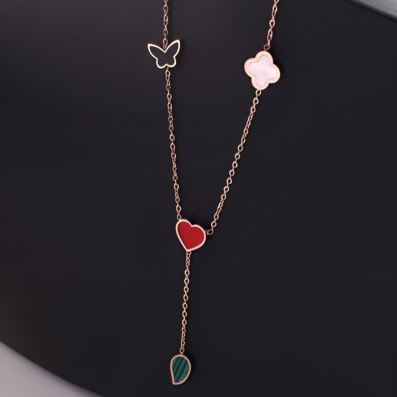 Heart Leaf & Butterfly Chain Anti Tarnish