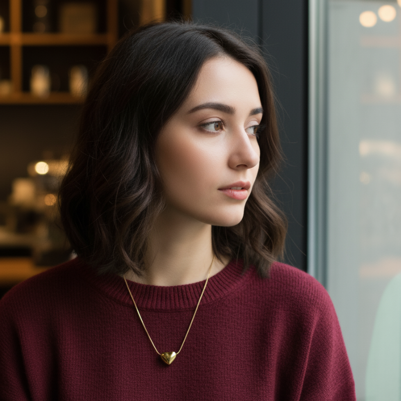 Single Gold Heart Chain Gold Plated