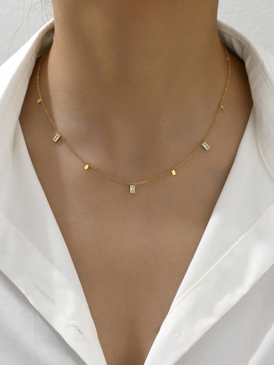 Square Geometric Charms Necklace