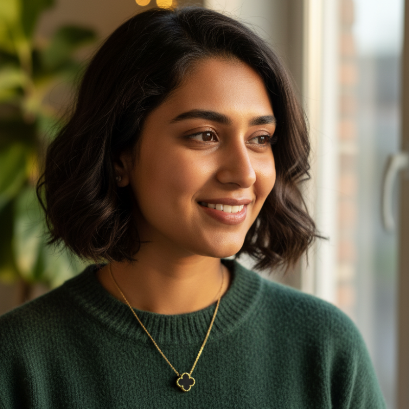 Dual Side Black & White Pendant Anti Tarnished