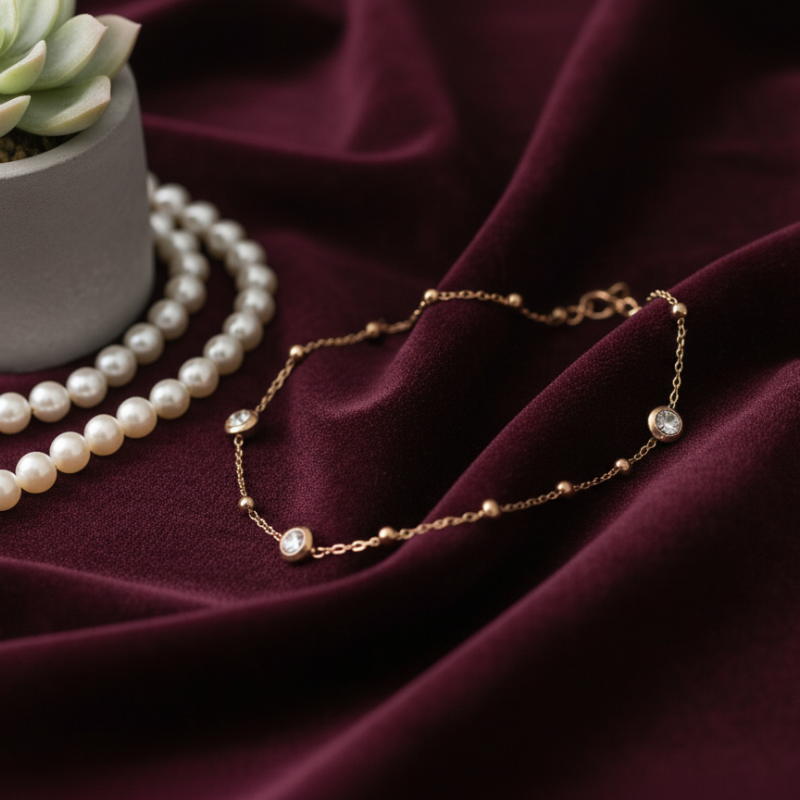 Elegant Stoned Chain Bracelet Anti Tarnished