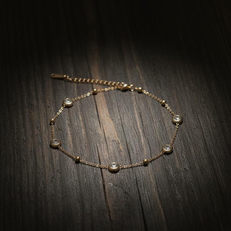 Elegant Stoned Chain Bracelet Anti Tarnished