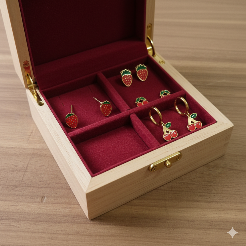 Pack Of #3 Strawberry and Berry Nuts Earring Anti-Tarnish