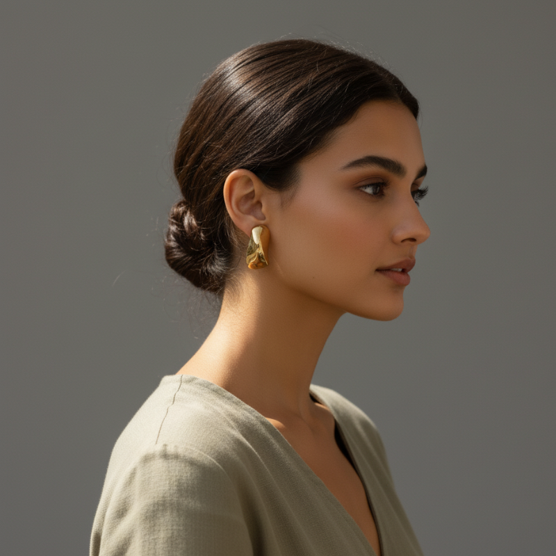 Modern Gold Plated Earring
