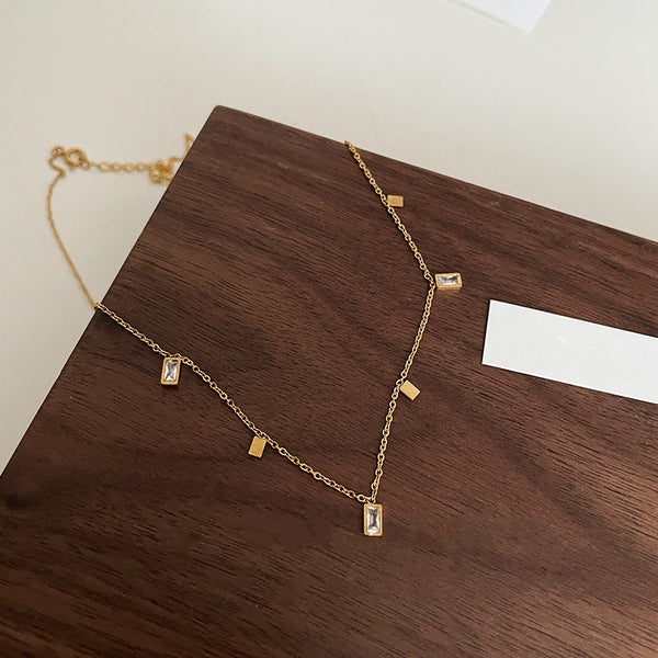 Square Geometric Charms Necklace