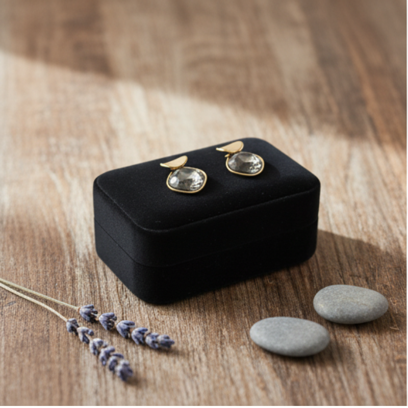 Premium Black Stoned Earring AD Jewellery