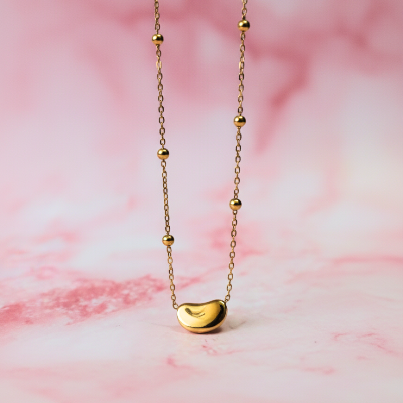 Curve Shape Heart Pendants Gold Plated