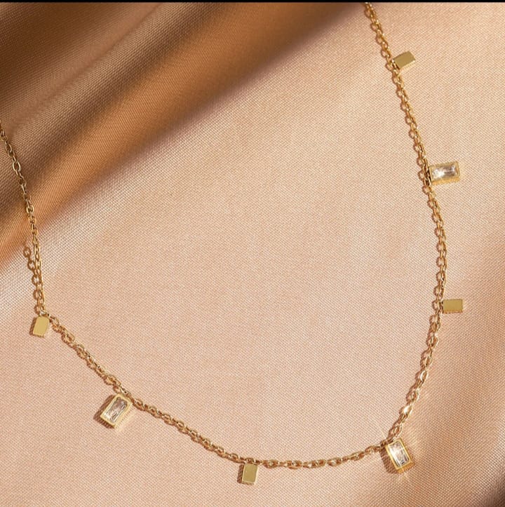 Square Geometric Charms Necklace