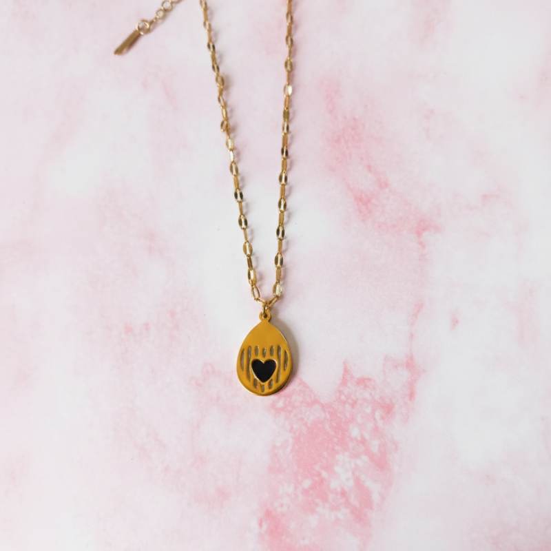 Black Heart Pendants Gold Anti-Tarnished