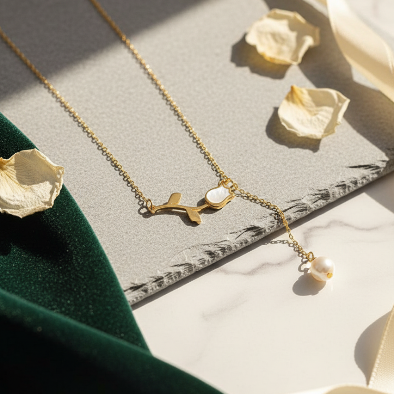 Gold-Plated Pearl Pendant Anti Tarnish