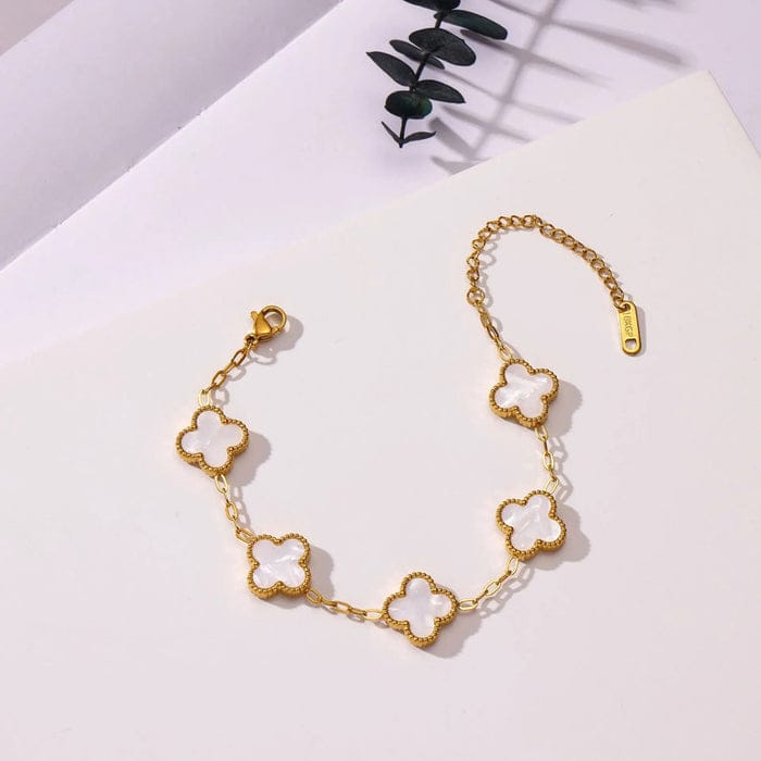 White Lucky Clover Bracelet