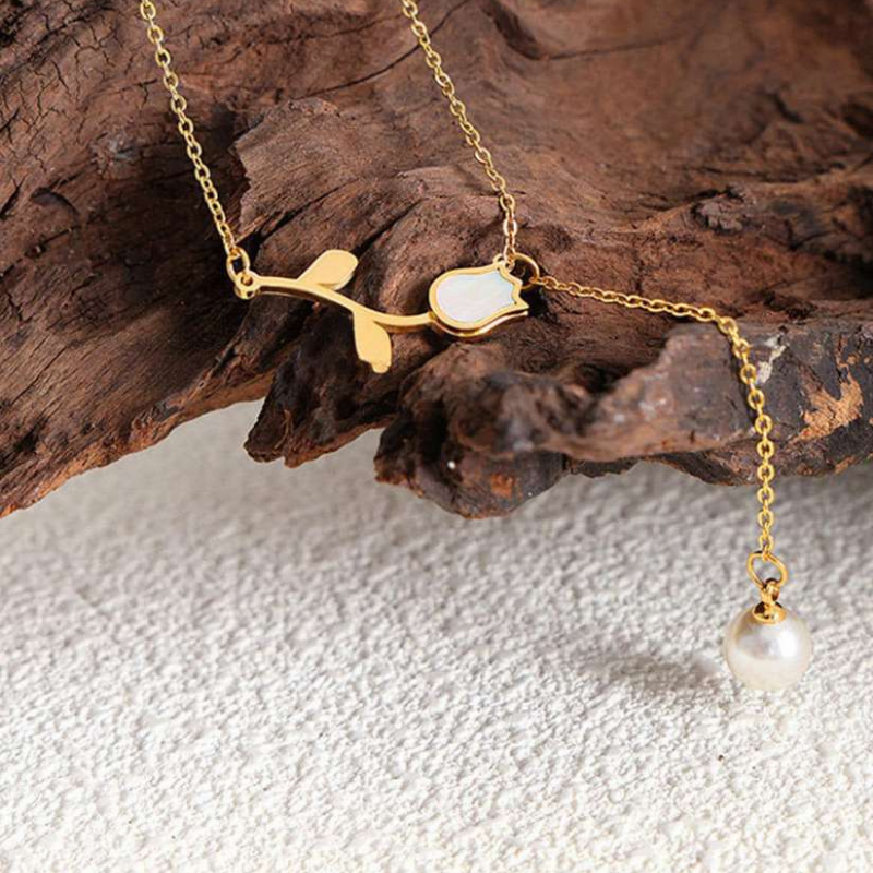 Gold-Plated Pearl Pendant Anti Tarnish