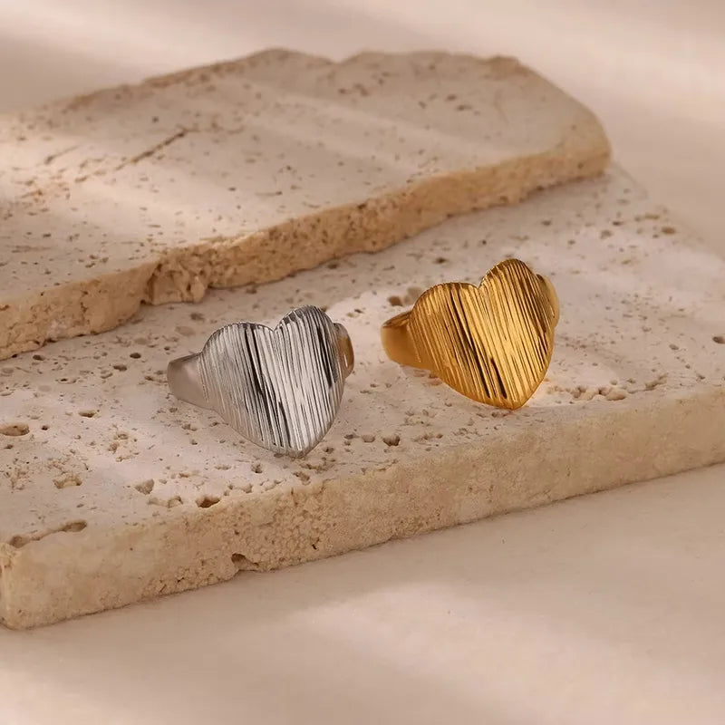 Heart Shape Ring Stainless Steel