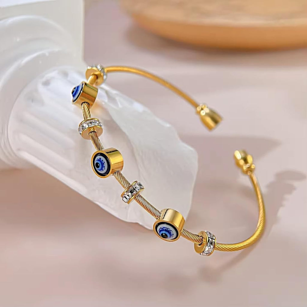 Evil Eye Bracelet Kada Protects Your Energy | Latest Stylish Cuff Bangle |