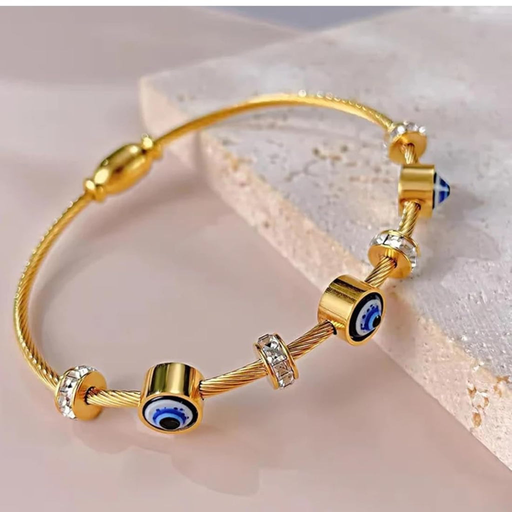 Evil Eye Bracelet Kada Protects Your Energy | Latest Stylish Cuff Bangle |