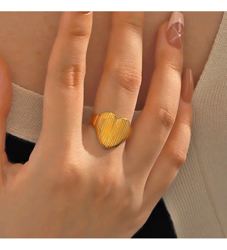 Heart Shape Ring Stainless Steel