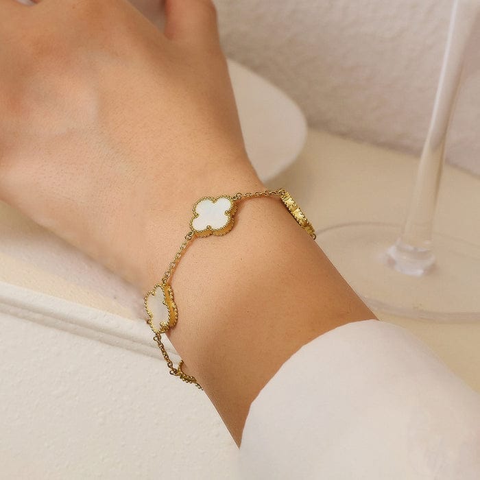 White Lucky Clover Bracelet